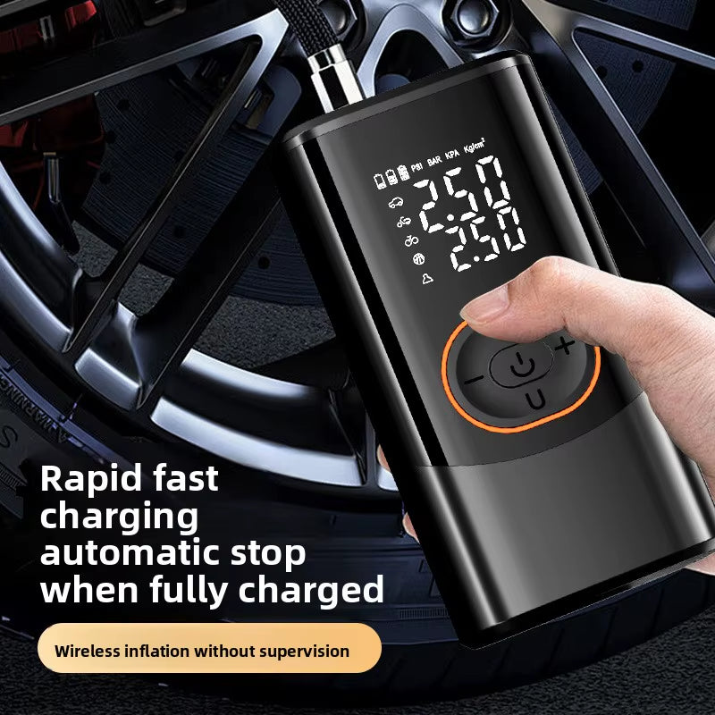 Smart Wireless Car Air Pump - Portable Dual Screen Tire Inflator for Cars & Bicycles