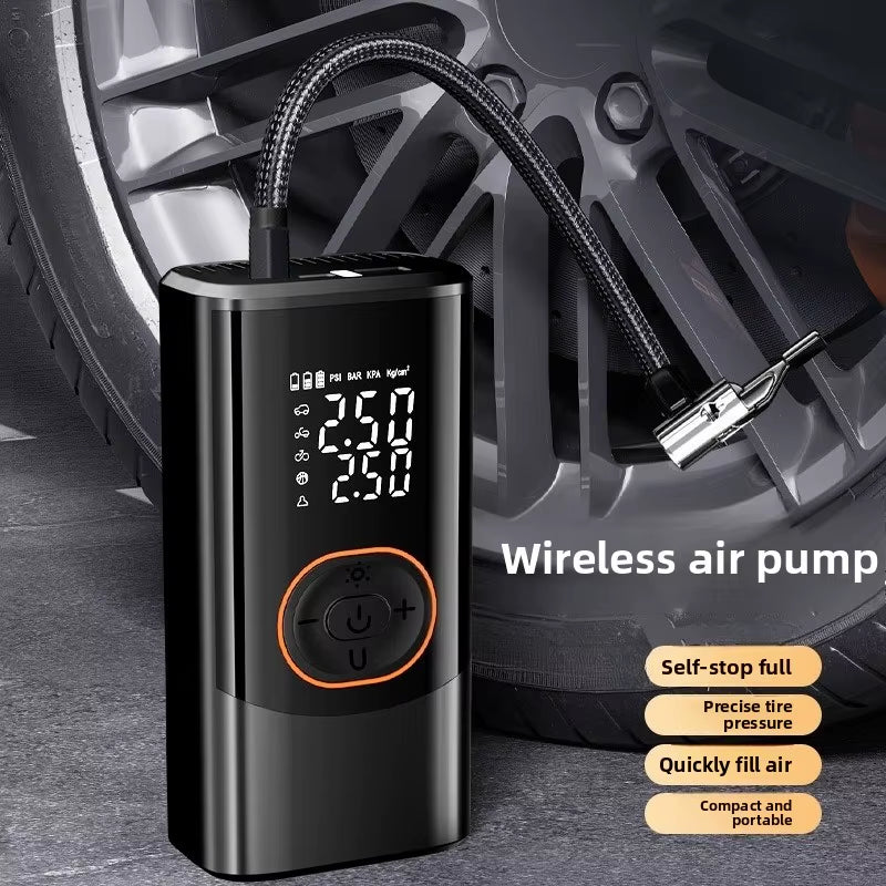 Smart Wireless Car Air Pump - Portable Dual Screen Tire Inflator for Cars & Bicycles