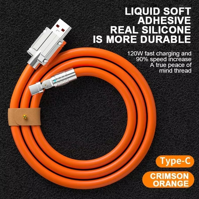 120W 7A Fast Charging USB Type-C Cable with 180 Degree Rotating 