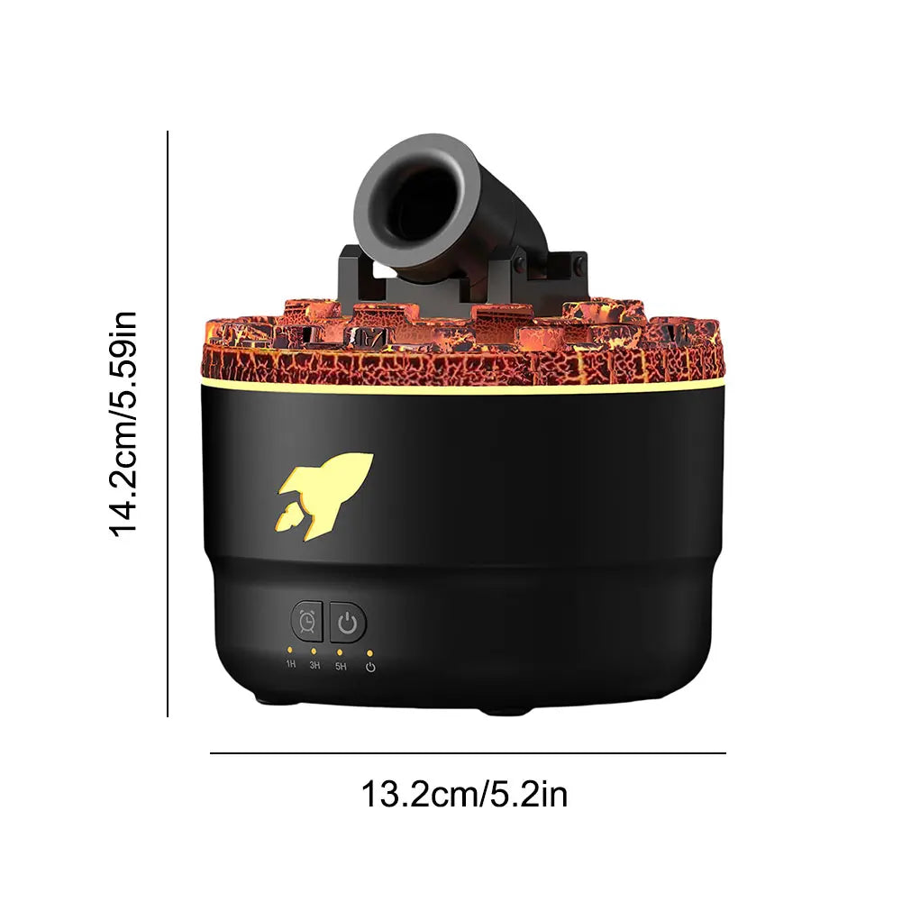 Volcanic Crack Light Cannon Humidifier - Aromatherapy Essential Oil Diffuser for a Relaxing Bedroom Atmosphere