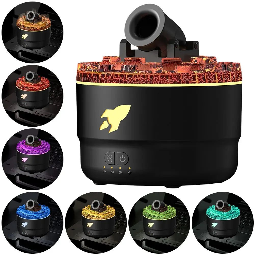 Volcanic Crack Light Cannon Humidifier - Aromatherapy Essential Oil Diffuser for a Relaxing Bedroom Atmosphere
