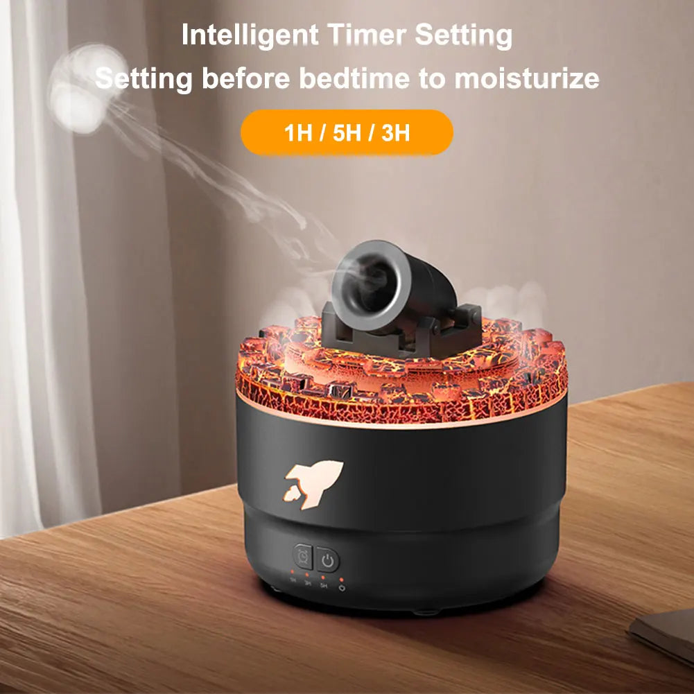 Volcanic Crack Light Cannon Humidifier - Aromatherapy Essential Oil Diffuser for a Relaxing Bedroom Atmosphere