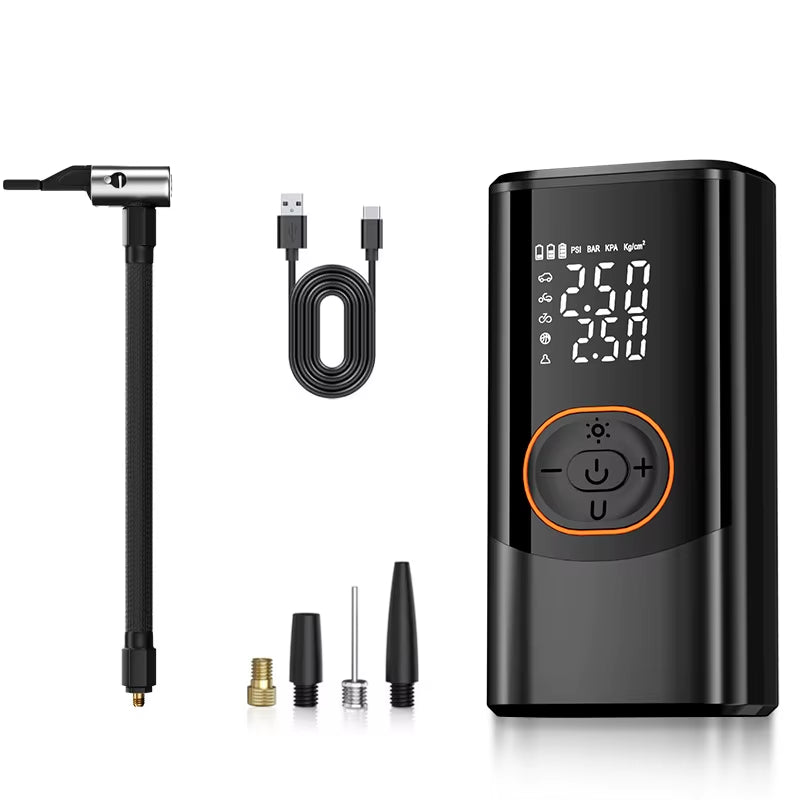 Smart Wireless Car Air Pump - Portable Dual Screen Tire Inflator for Cars & Bicycles